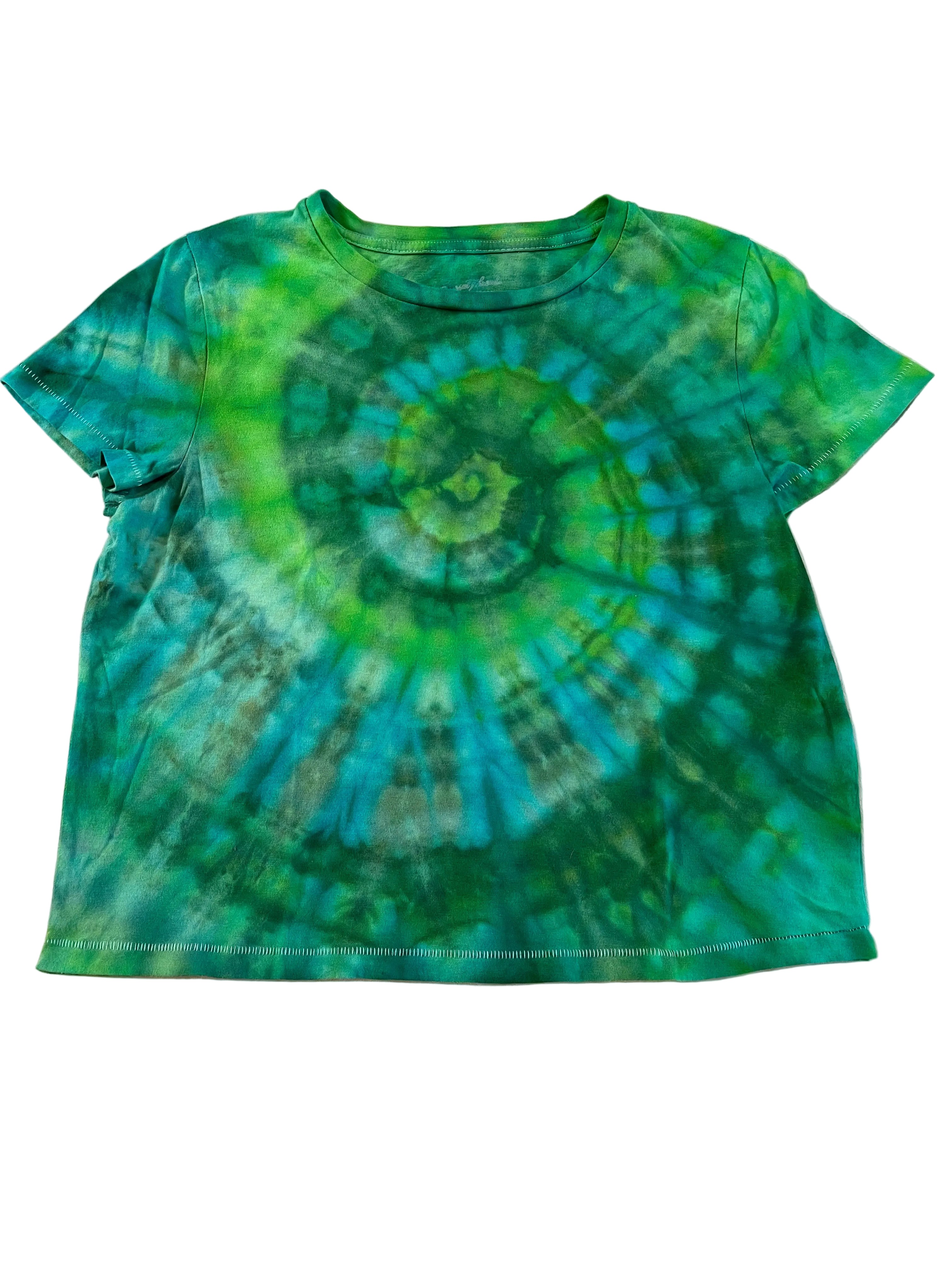 Med crop top blue green